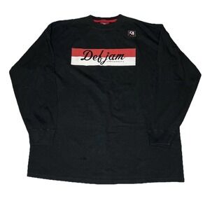 Vintage Def Jam University 84 Men's Long Sleeve Black Graphic T-Shirt Mens XL